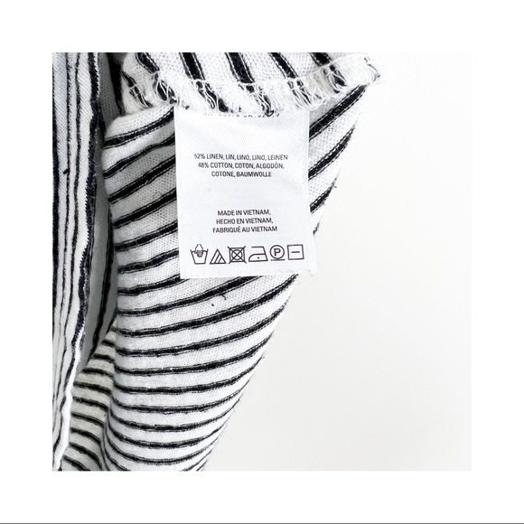 Anthropologie Postmark Asymmetrical Striped Womens Top Linen Blend Size S - Picture 6 of 6